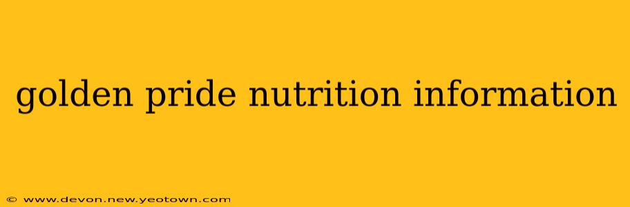 golden pride nutrition information