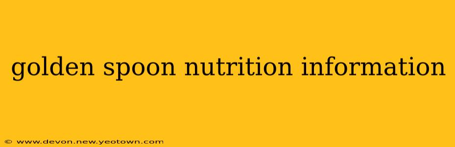 golden spoon nutrition information