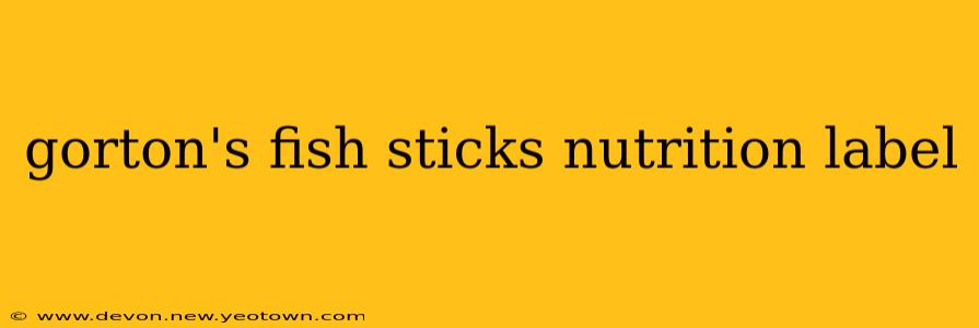 gorton's fish sticks nutrition label