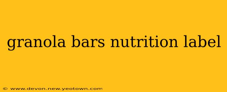 granola bars nutrition label