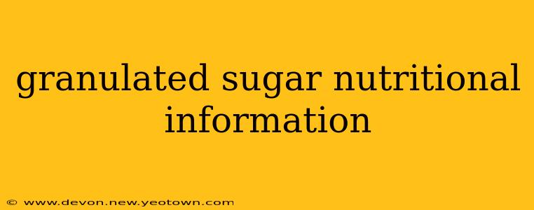 granulated sugar nutritional information