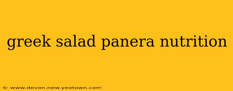 greek salad panera nutrition