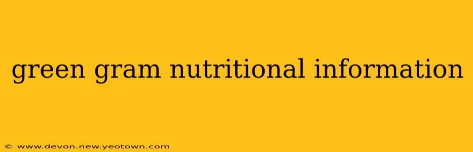 green gram nutritional information