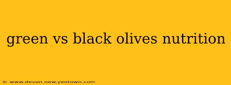 green vs black olives nutrition
