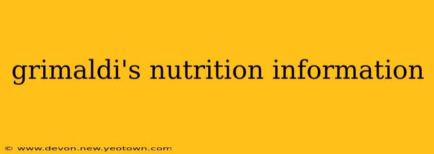 grimaldi's nutrition information