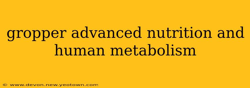 gropper advanced nutrition and human metabolism
