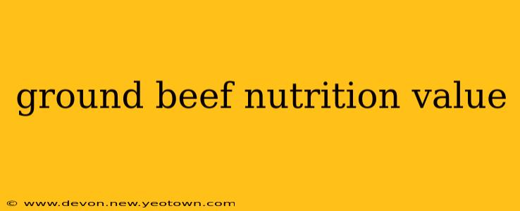 ground beef nutrition value