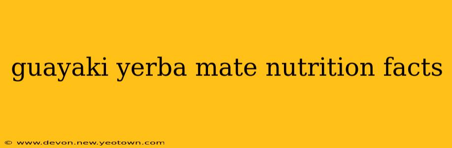 guayaki yerba mate nutrition facts