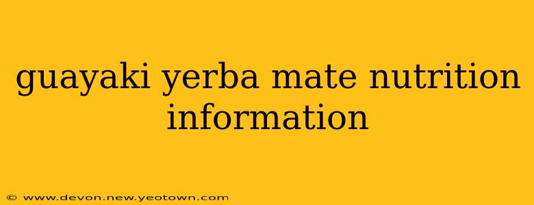 guayaki yerba mate nutrition information