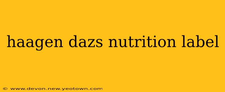 haagen dazs nutrition label
