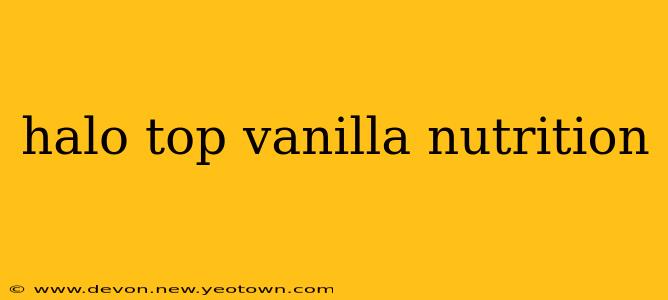 halo top vanilla nutrition