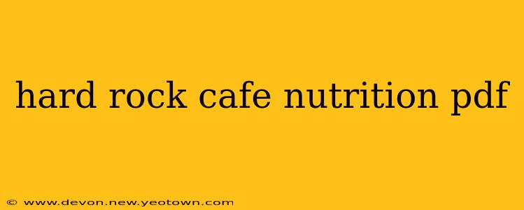 hard rock cafe nutrition pdf