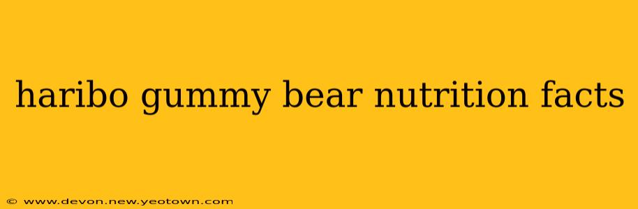 haribo gummy bear nutrition facts