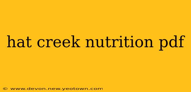 hat creek nutrition pdf