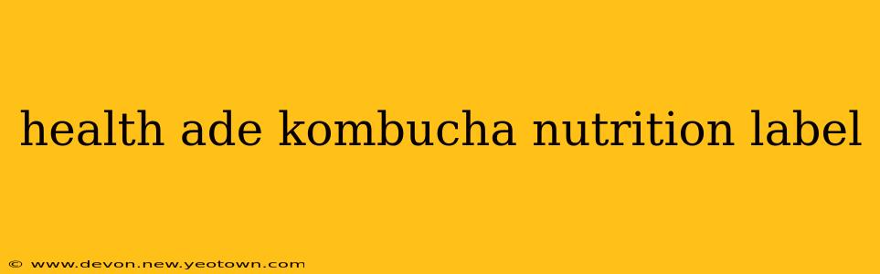 health ade kombucha nutrition label