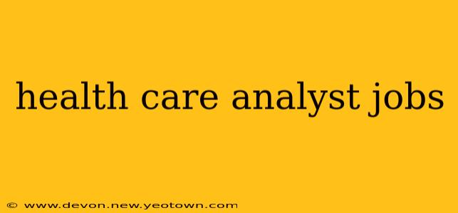 health care analyst jobs