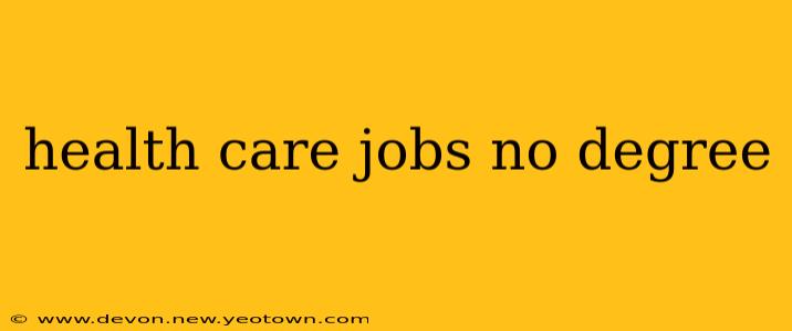 health care jobs no degree