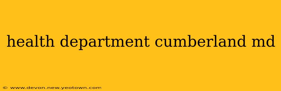 health department cumberland md