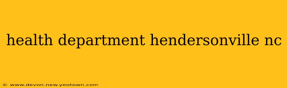 health department hendersonville nc