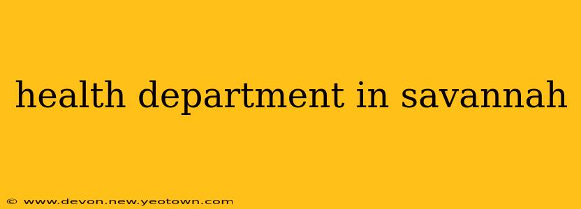 health department in savannah