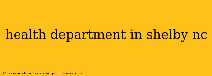 health department in shelby nc