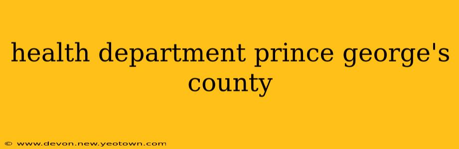 health department prince george's county