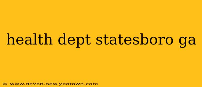 health dept statesboro ga