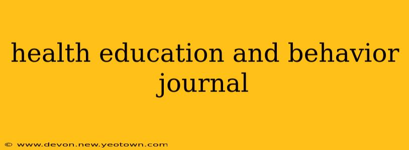 health education and behavior journal