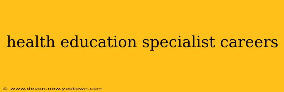 health education specialist careers
