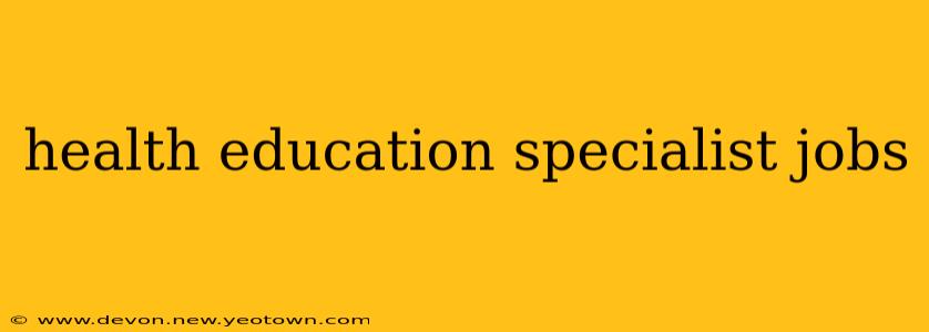 health education specialist jobs