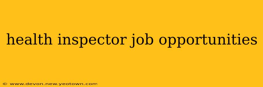 health inspector job opportunities