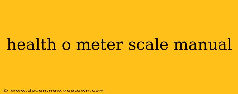 health o meter scale manual