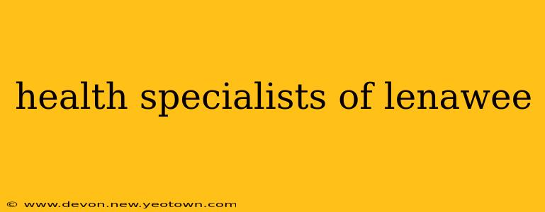 health specialists of lenawee