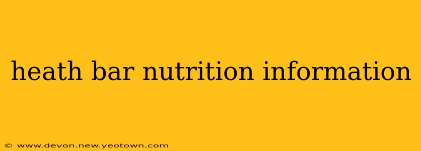 heath bar nutrition information