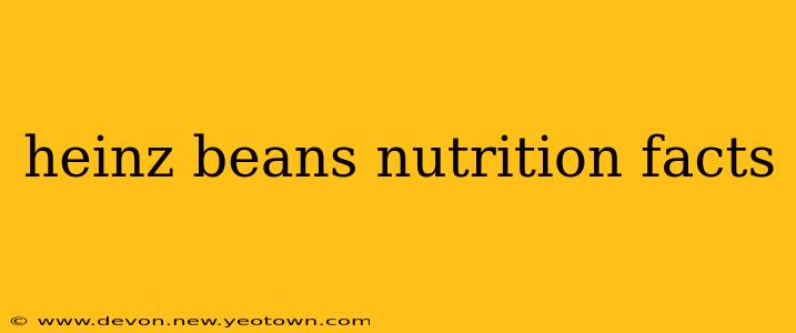 heinz beans nutrition facts