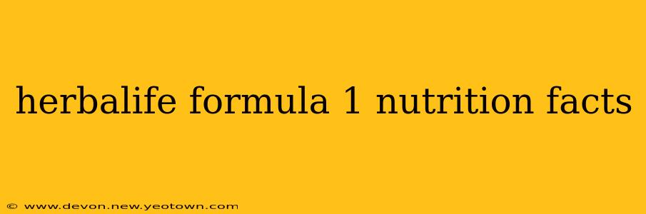 herbalife formula 1 nutrition facts