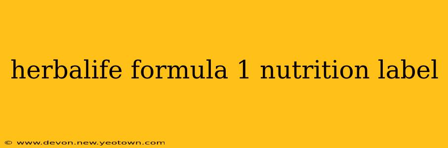 herbalife formula 1 nutrition label