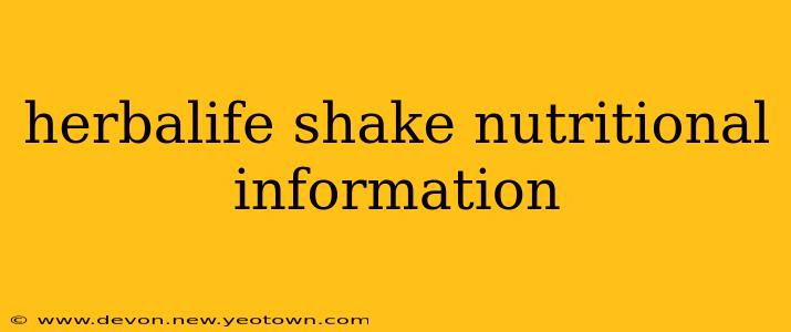 herbalife shake nutritional information
