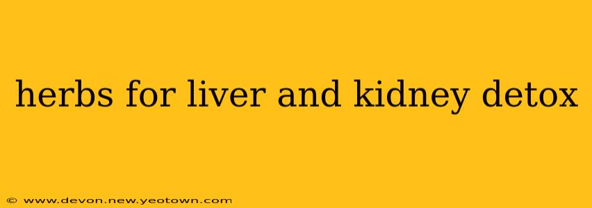 herbs for liver and kidney detox