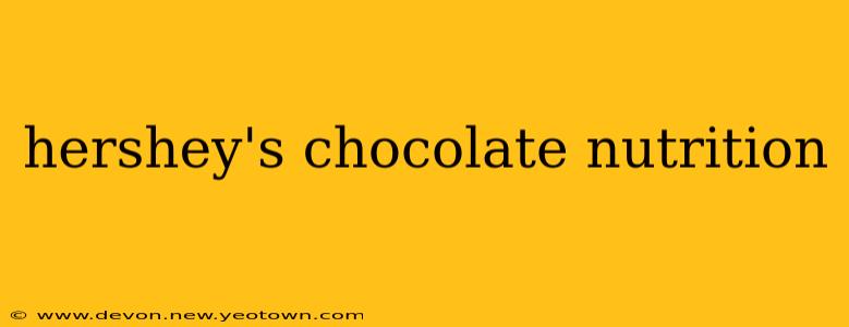 hershey's chocolate nutrition