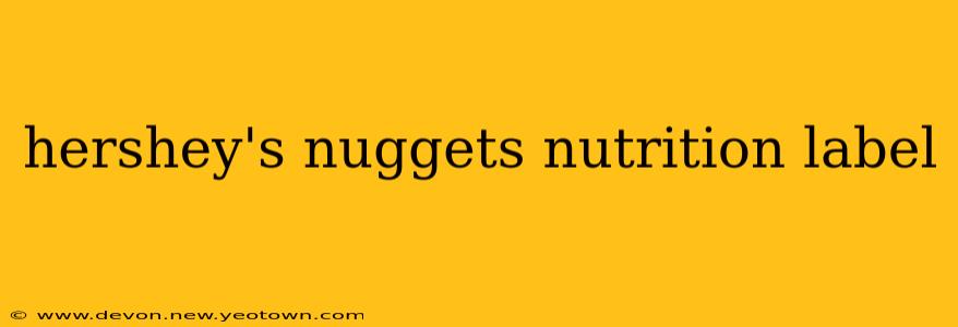 hershey's nuggets nutrition label