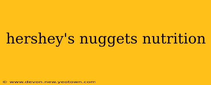 hershey's nuggets nutrition