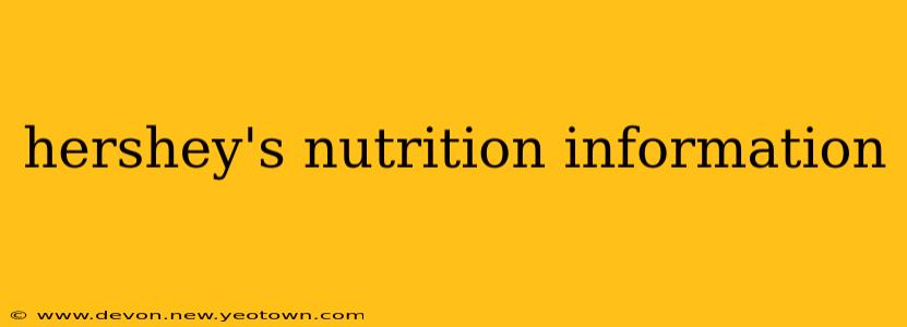 hershey's nutrition information