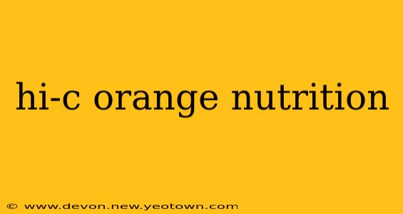 hi-c orange nutrition