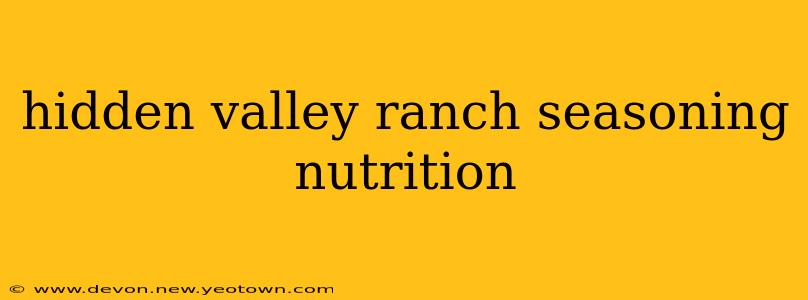 hidden valley ranch seasoning nutrition