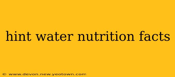 hint water nutrition facts