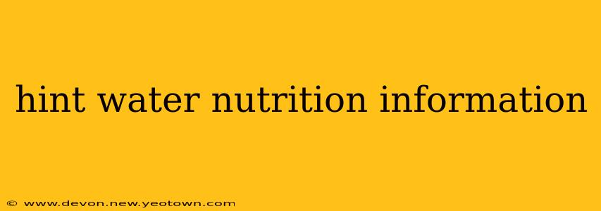 hint water nutrition information