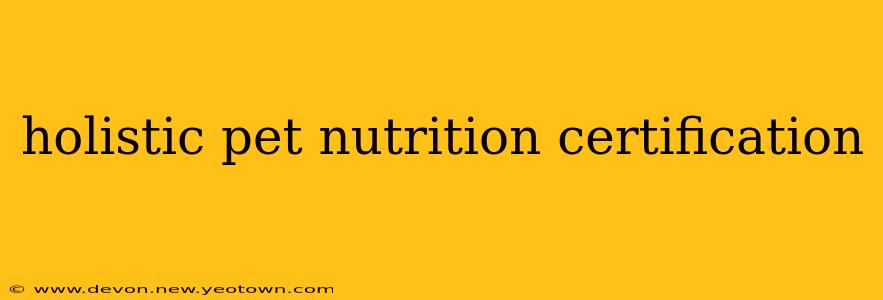holistic pet nutrition certification