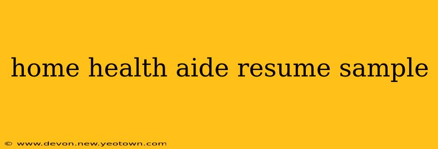 home health aide resume sample