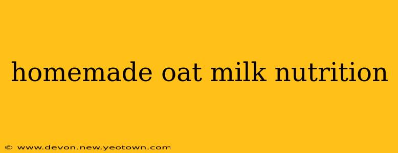 homemade oat milk nutrition